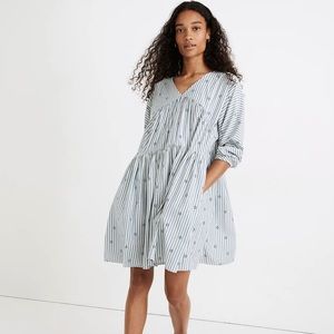 Madewell Striped tired mini dress